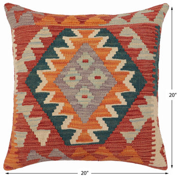 handmade Traditional Pillow Rust Red Hand-Woven SQUARE 100% WOOL  Hand woven turkish pillow  PILLOW
